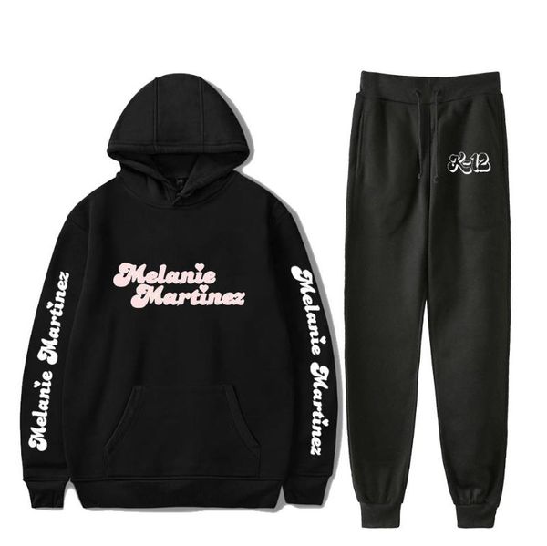 

men's hoodies & sweatshirts melanie martinez two piece set tracksuit long sleeve hoodies+jogger pant k-12 streetwear&pants men women&#0, Black
