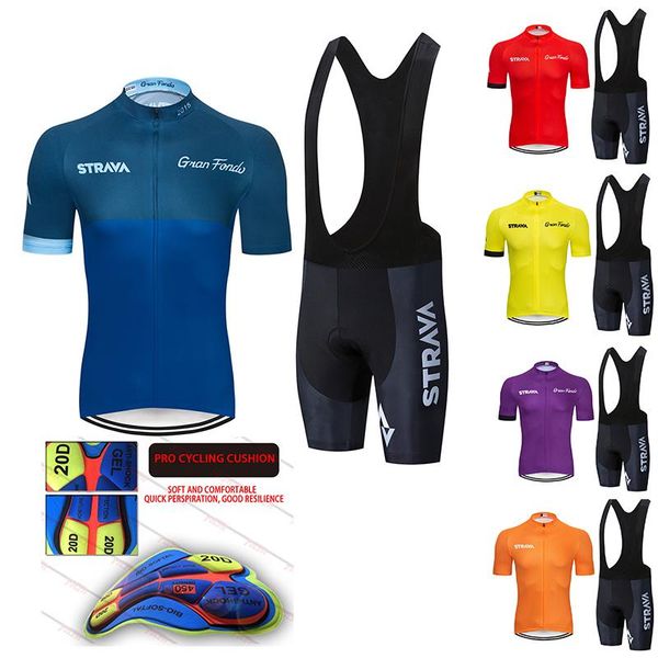 

racing sets 2022 pro team summer cycling jersey set bicycle clothing breathable men short sleeve shirt bike bib shorts 20d gel pad, Black;blue