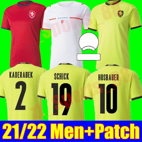 

2021 czech republic soccer jerseys home away 21 22 skoda soucek jankto husbauer kaderabek football kits shirts uniform thailand, Black;yellow