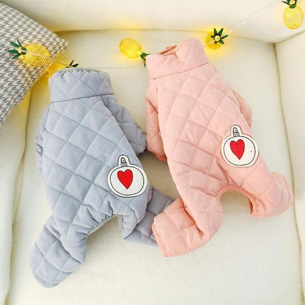 

pet clothes with love printed small light bulb four foot cotton for autumn and winter warm clothing dog pajamas apparel