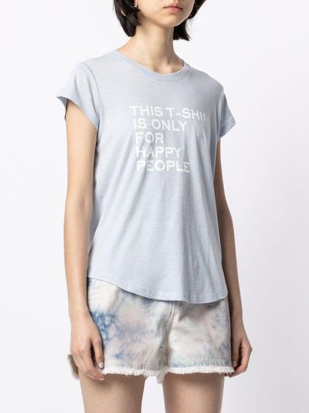 

women's t-shirt letter print mixed cotton daily 21 spring and summer, White