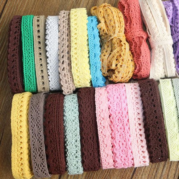 

ribbon 10 yards diy apparel accessories white beige cotton lace handmade trims wedding scrapbook decoration, Pink;blue