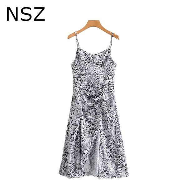 

women asymmetrical animal print zebra satin sleeveless strap dress high split ruched party club night strappy vestido casual dresses, Black;gray