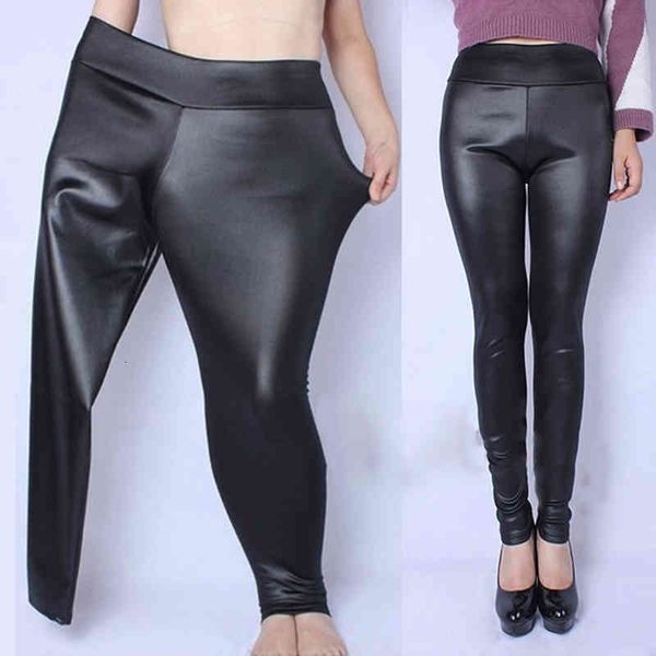

faux leather pu pants plus size xl-5xl high waist pencil pant women casual skinny elastic stretch pencil pants, Black;white