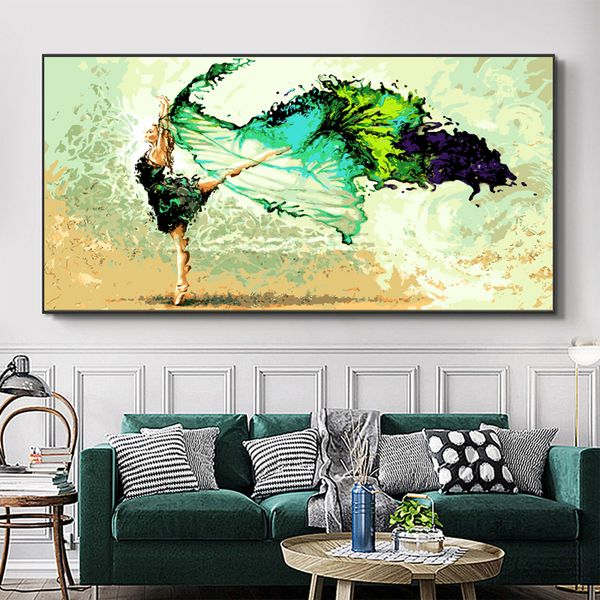 

selflessly abstract art dancing girl in beach canvas painting oil painting printed on canvas wall pictures for living room