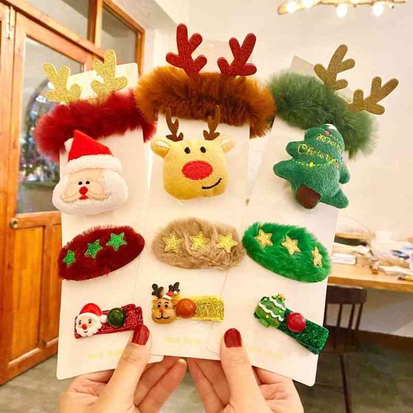 

christmas hair accessories leather brooch clip set celebration gift hairpin