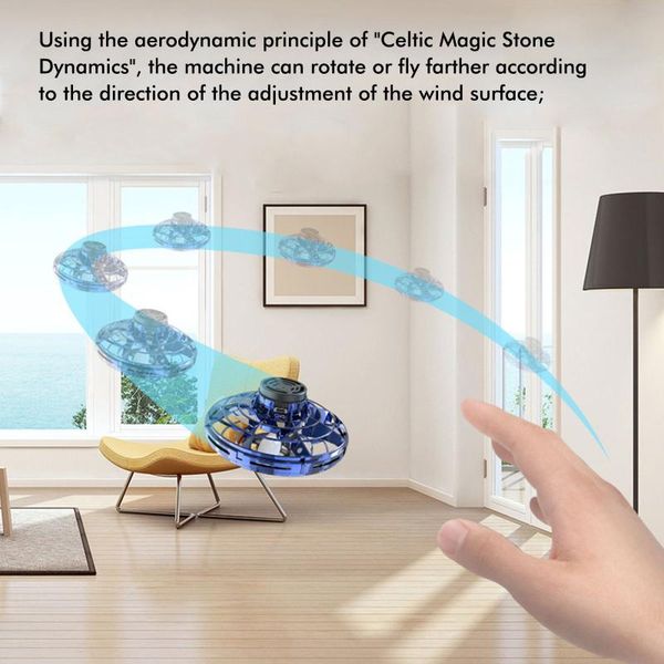

drones flynova mini drone led ufo type flying helicopter spinner fingertip upgrade flight gyro aircraft toy kids gift