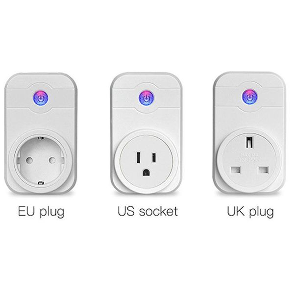 

smart power plugs wifi socket plug eu uk us 220v/10a remote control timing switch work for amazon alexa/google assistant