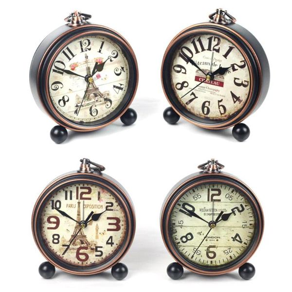 

desk & table clocks retro vintage luxury iron clock silent battery operated antique office home living room decoration