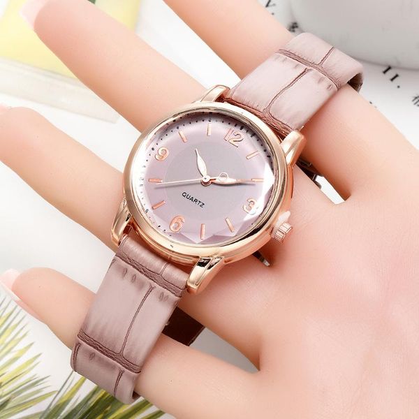 

wristwatches 2021 fashion women watch rebirth ladies leather watches for dial quartz women's creative-leather strap, Slivery;brown