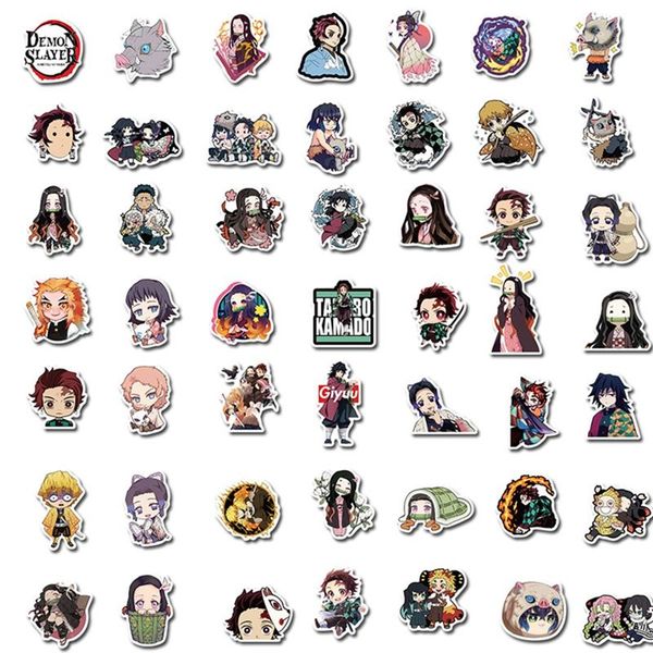 

demon slayer cartoon 50 sheets anime printing sticker waterproof can be pasted repeatedly