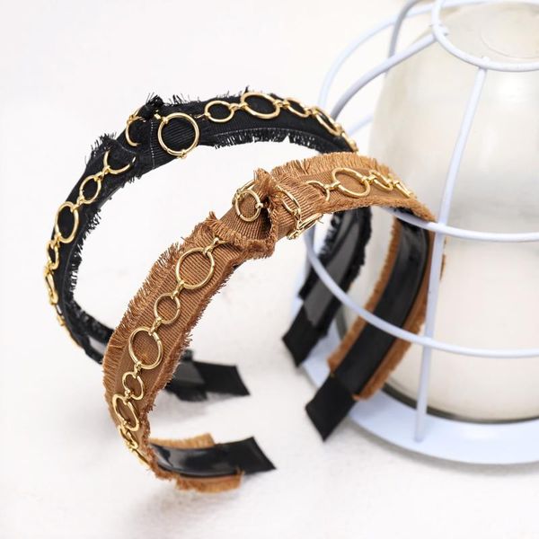 

hair accessories fashion simple fringed edging womens hairhoop metal hoop knotted girl headband multicolor dress up headhoop