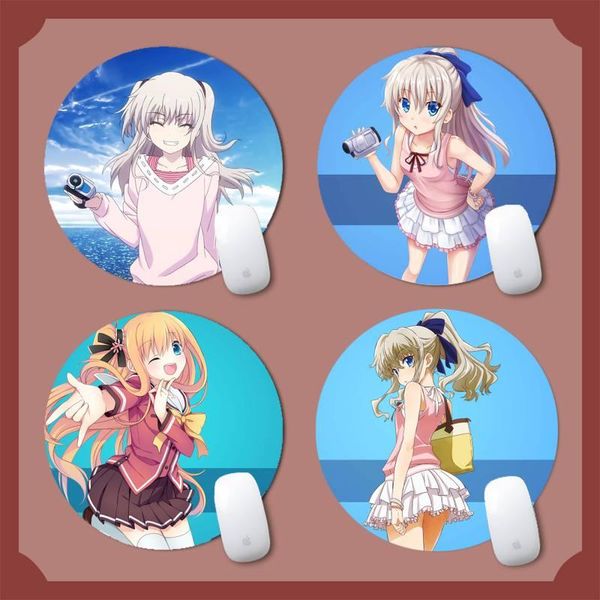 

mouse pads & wrist rests charlotte anime girl beautiful pc game mousepad desk mat gaming office work gamer pad mats xl lapcushion