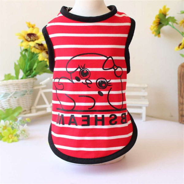 

of pet spring and summer in 2005 striped dog print vest teddy bear dog clothing