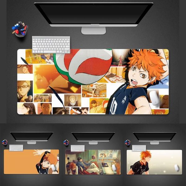 

mouse pads & wrist rests haikyuu anime volleyball rubber gaming mousepad desk mat table gamer office large pad x xl non-slip lapcushion