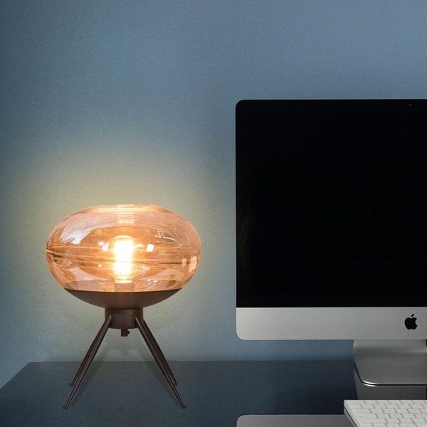 

europe iron led stone table lamp deco chambre luminaria de mesa dining room lamps
