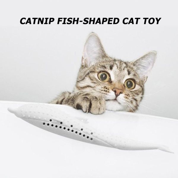 

cat toys 2pcs catnip toy silicone fish toothbrush full of mint non-toxic pet molar stick cleaning interactive