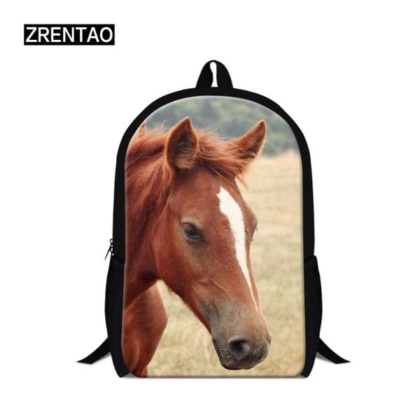 

backpack zrentao students 3d horse print school bag for boys and girls travel shoulder bags teenager mochila polyeste bagpack