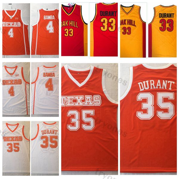 

vintage texas longhorns kevin durant 35 college basketball jerseys 4 mohamed bamba jersey oak hill high school stitched shirts s, Black