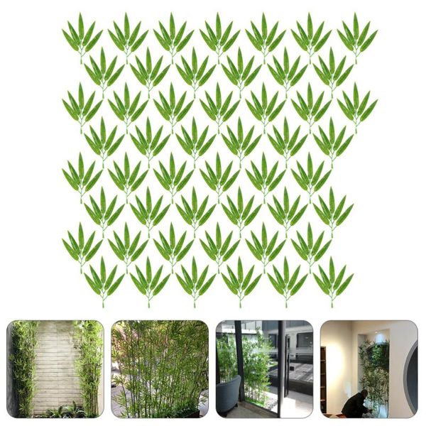 

pcs simulated bamboo leaves branches adornment pole decor decorative flowers & wreaths