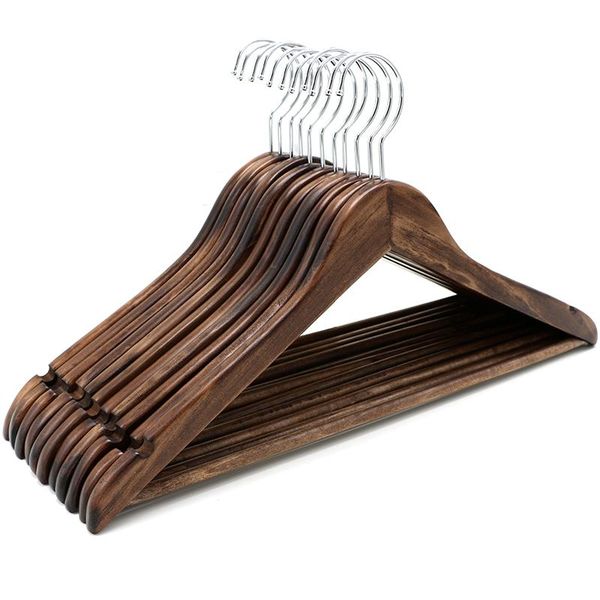 

hangers & racks 5 pcs/lot solid wood suit non-slip wide shoulder seamless hanging household wardrobe organizer clothes shop display