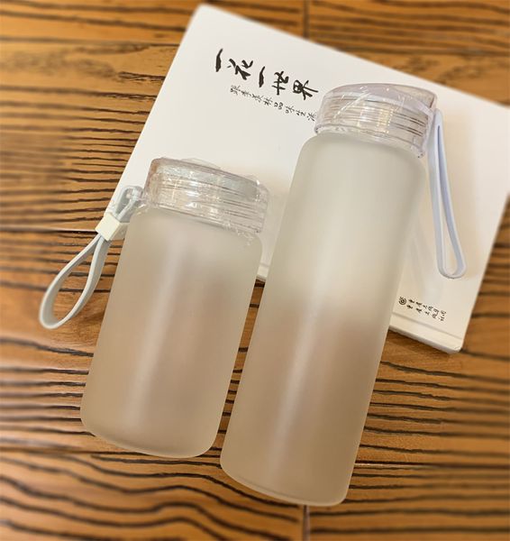 

sublimation frosted glass water bottle 500ml drinkware thermal transfer drinking cup heat printing white blankcoffee cups with handle a02
