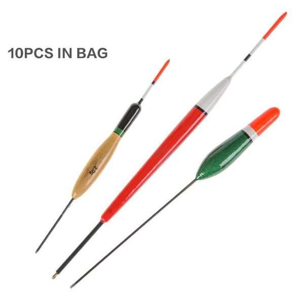 

fishing accessories 10pcs/set floats paulownia wood bobbers 14cm 17cm 22cm 2g long-tail