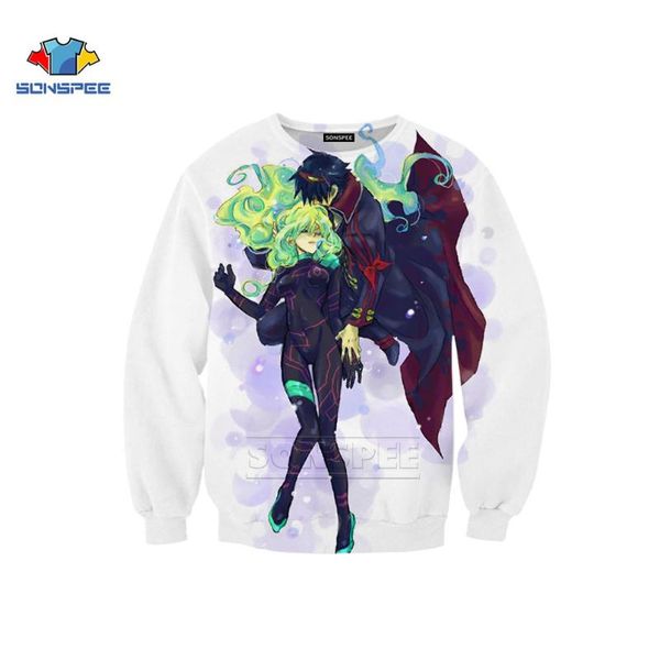 

men's hoodies & sweatshirts sonspee 2021 anime sweatshirt men women comfortable and loose 3d print fashion street sleeve oversized, Black