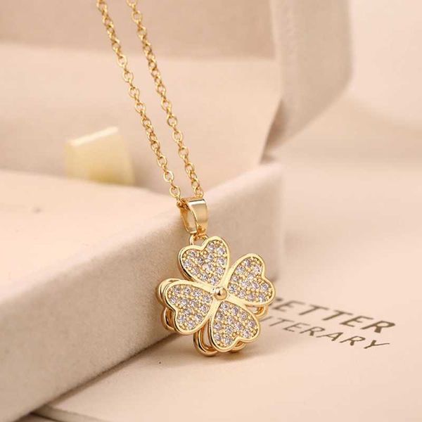 

x7ya gold plated necklace, clover pendant, shiny, girlfriend, gift, Silver