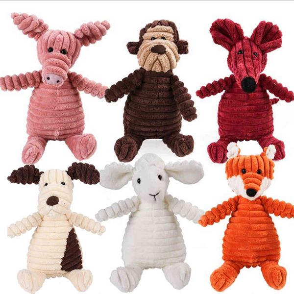 

soft corduroy toy dog toys for dogs animal shape plush pet puppy squeaky chew bite resistant toy pet product pet toy for cats