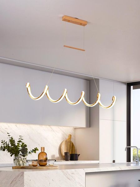 

chandeliers postmodern designer led restaurant chandelier creative wave-shaped coffee shop model room bar counter office area study