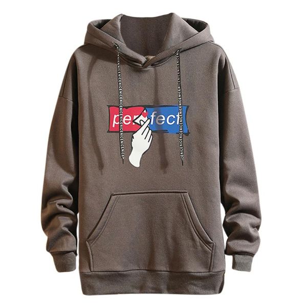 

gym clothing chamsgend men's solid color printing long-sleeved hooded sweater loose casual warm sweatshirt street dance sports training, White;black