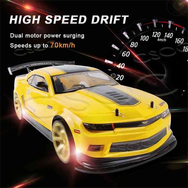 

csoc 1/10 rc drifting car 70km/h 2.4g with led light high speed remote control racing toys big off-road 4wd gift for adults boy 210809