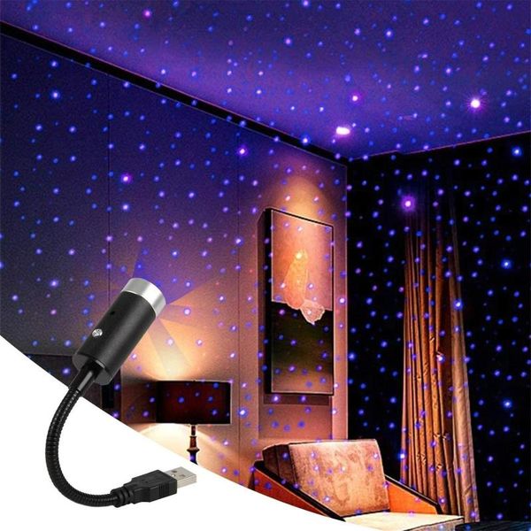 

night lights blue usb decorative lamp led car roof star light projector adjustable multiple lighting effects atmosphere