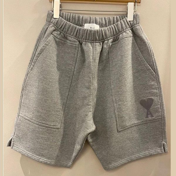 

gym clothing 2021 men's and women's ami big love embroidery loose versatile fashion black grey shorts, White;black