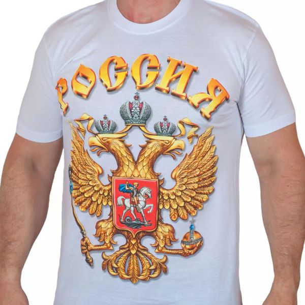 

t-shirt with russian t-shirts russia putin military men's clothing army eagle, White;black