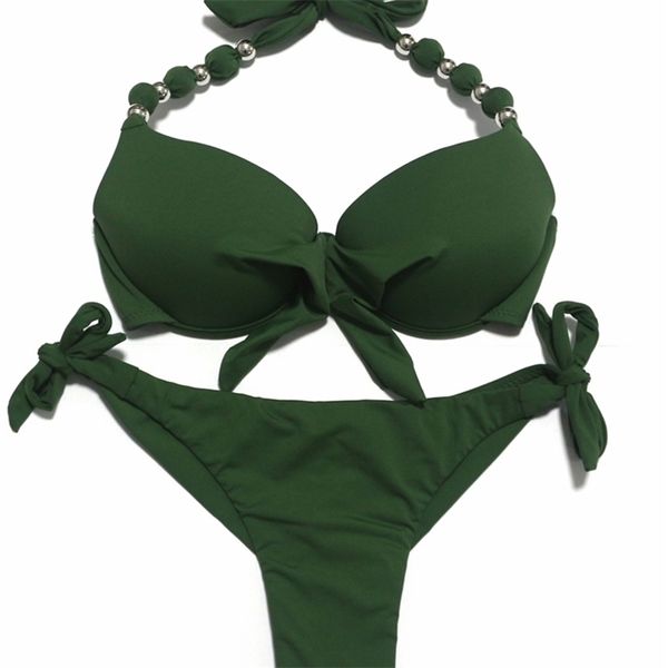 Eonar Push Up Bikini Kadın Bandaj Mayolar Brezilyalı Kesim Alt Set Mayo Maillot de Bain Femme Mayo 210621