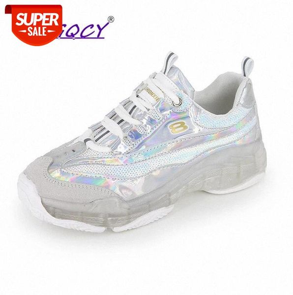 

crystal jelly bottom mesh breathable sneakers women 2019 spring summer shoes woman fashion increased slides bling female #cs24