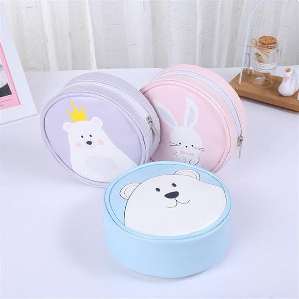 

cute makeup bag outdoor portable cosmetic for women travel storage round cartoon beauty case girls bags & cases