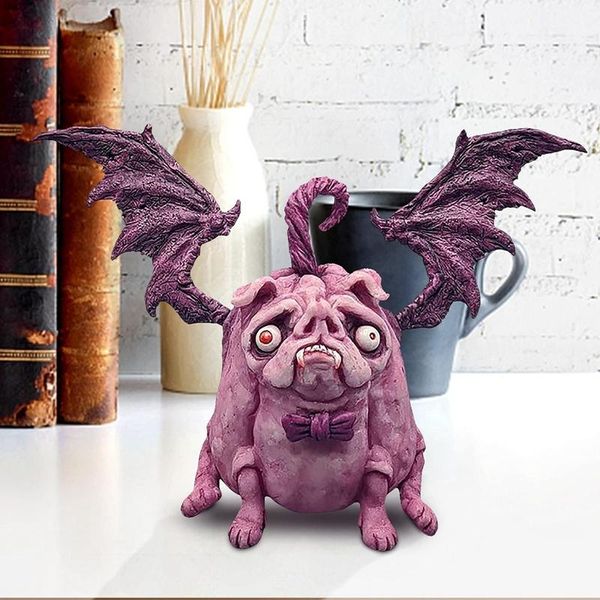 

craft tools halloween resin pug sculpture dog figurines christmas decoration animal art statue