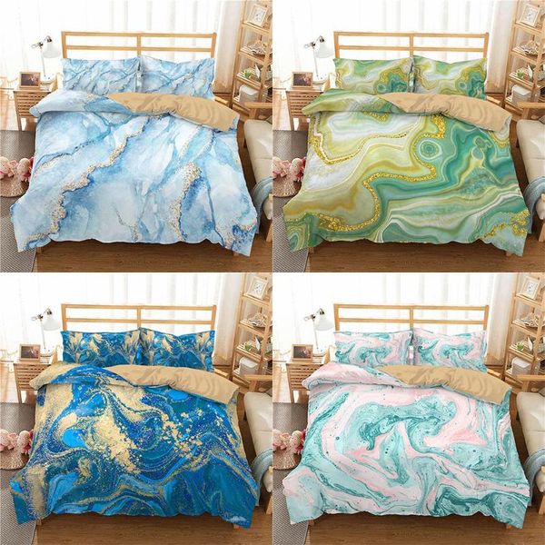 

bedding sets 2021 marble set gold glitter comforter with pillowcase aqua teel  king size duvet cover