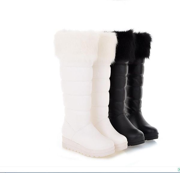 

women's boots in winter flat bottom round head waterproof table @1004, Black