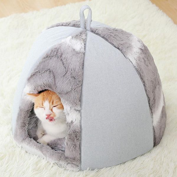 

cat beds & furniture small dog winter warm bed house round rectangle shape comfortable soft sleeping kennel pet kitten puppy cushion basket