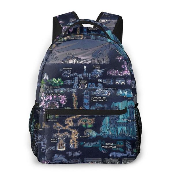 

backpack hollow knight map graphic for girls boys travel rucksack backpacks teenage