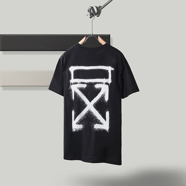 

new white off standard style basic arrstyle print short sleeve t-shirt, White;black