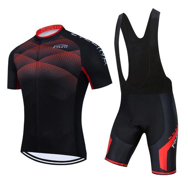 

racing sets teleyi cycling jerseys 5d bib set mountain bike clothing quick dry bicycle clotes ropa ciclismo mens short maillot culotte suit, Black;blue