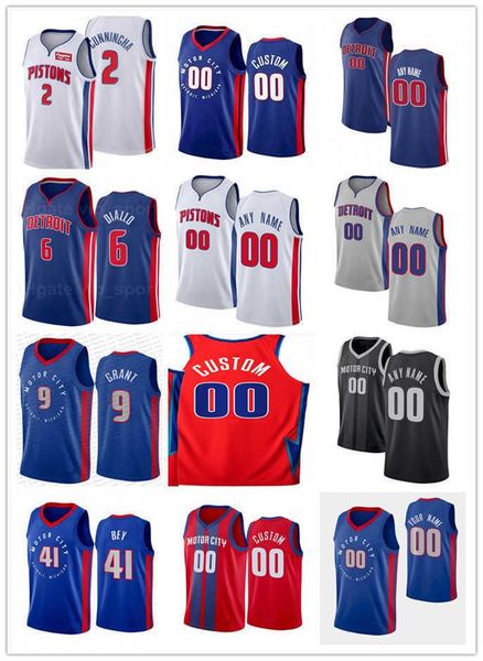 

75th men women youth detroitpistons24 jamorko pickett 13 kelly olynyk 17 rodney mcgruder 8 trey lyles custom basketball jersey, Black;red