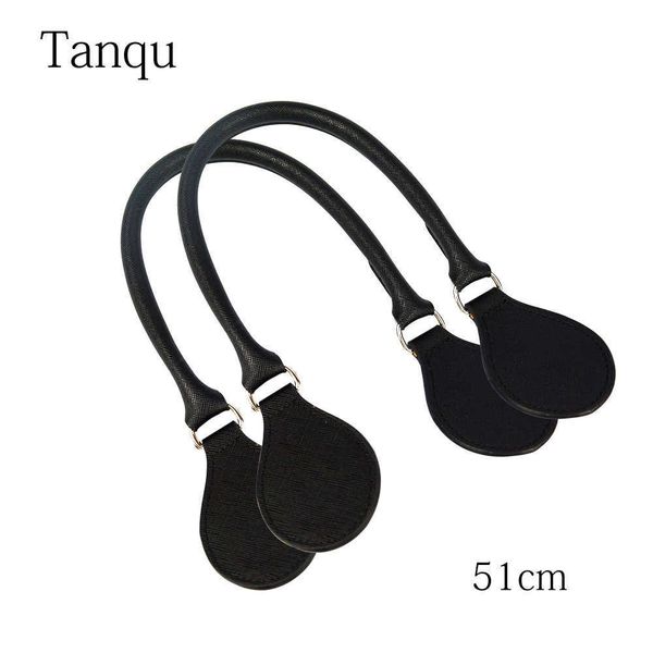 

tanqu short concise round leather belt handle with d buckle drops for classic mini obag basket bucket o city chic handbag o bag 210901, Black