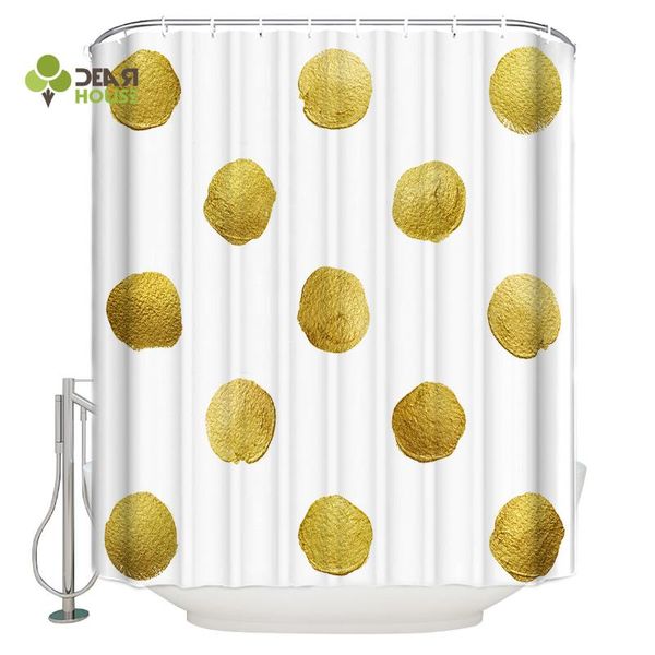 

shower curtains dearhouse curtain yellow dots bathroom home decoration