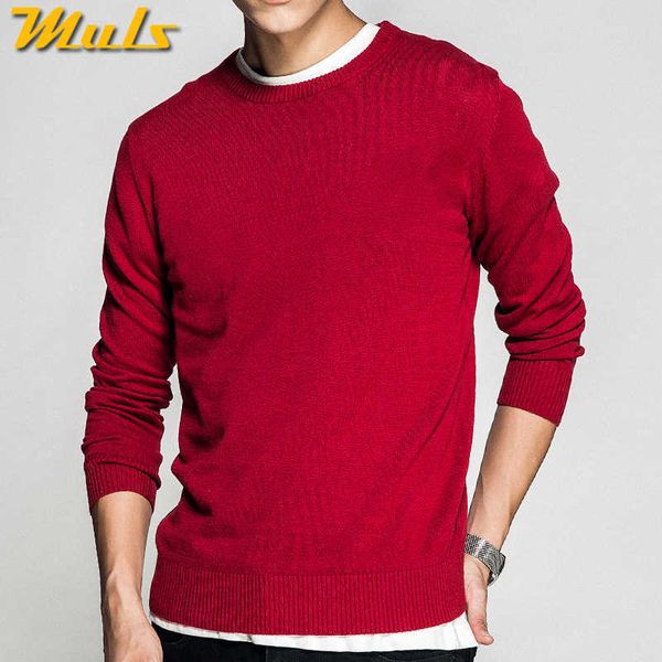 Плюс размер 5XL o шеи мужской свитер пуловеры осень стандартные шерстяные вязаные новогодние свитер перемычки мужской трикотаж красный черный серый Y0907